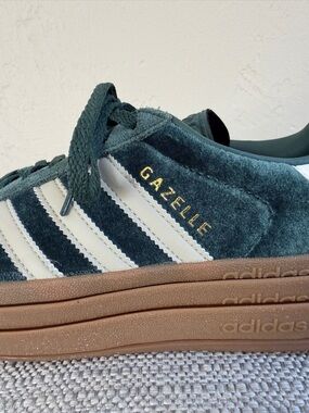 Adidas Gazelle Bold Green Platform Sneakers